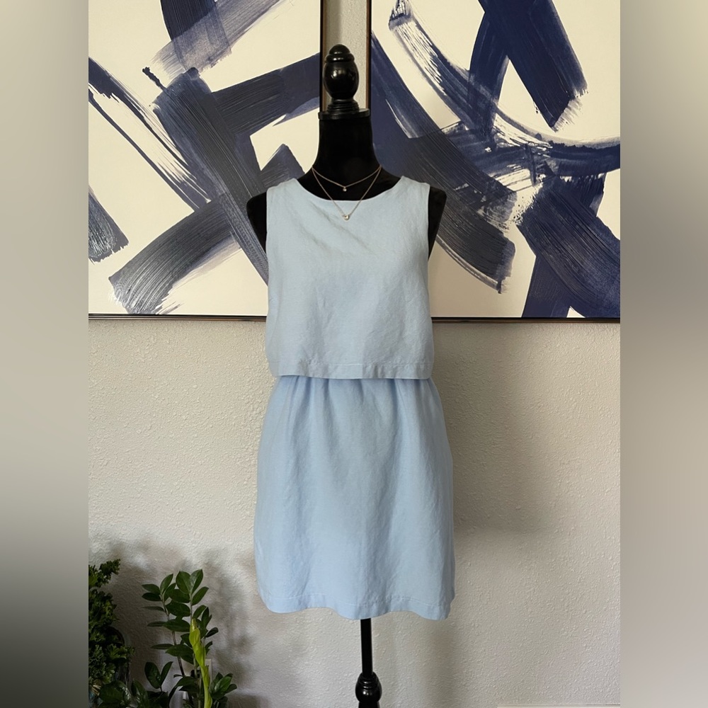 Women’s light blue spring dress